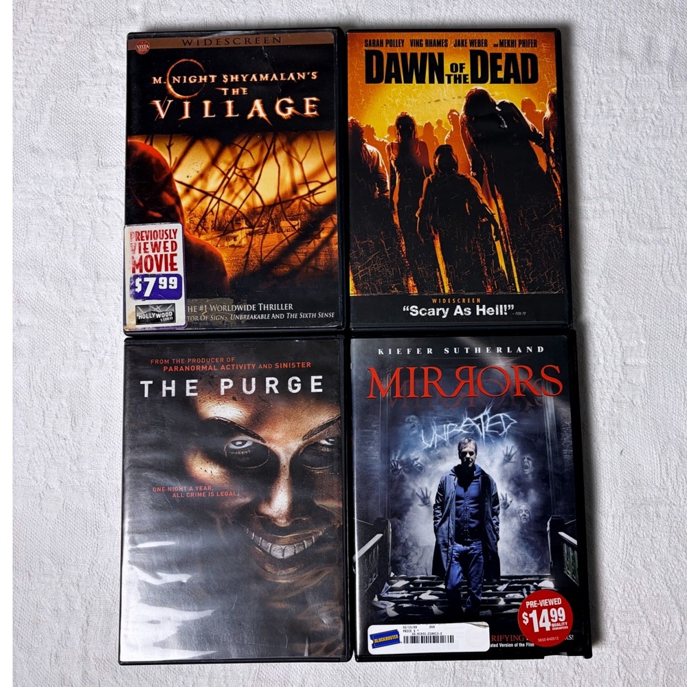 Horror DVD Lot The Village Dawn of the Dead The Purge Mirrors Unrated Widescreen